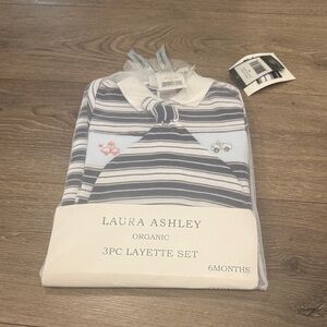 Laura Ashley Blue and White Striped Baby Set
